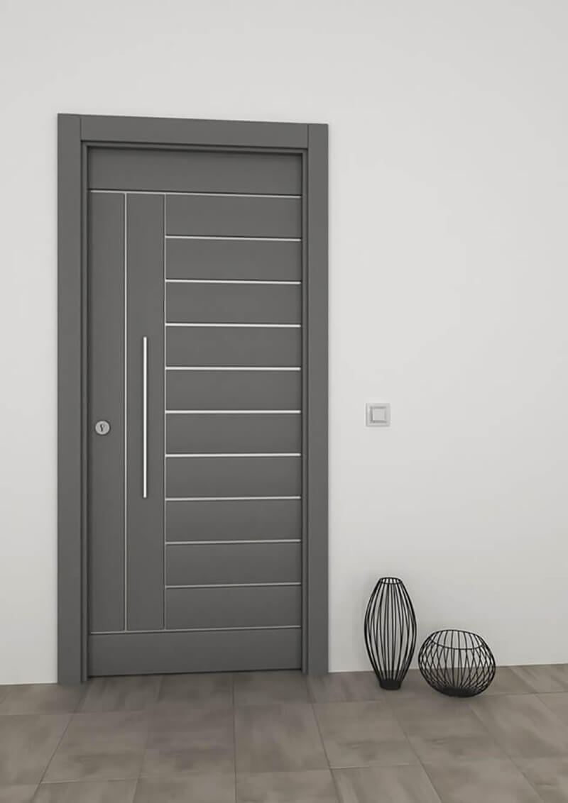 Entrance door with aluminum staves STRUGAL 500 D3