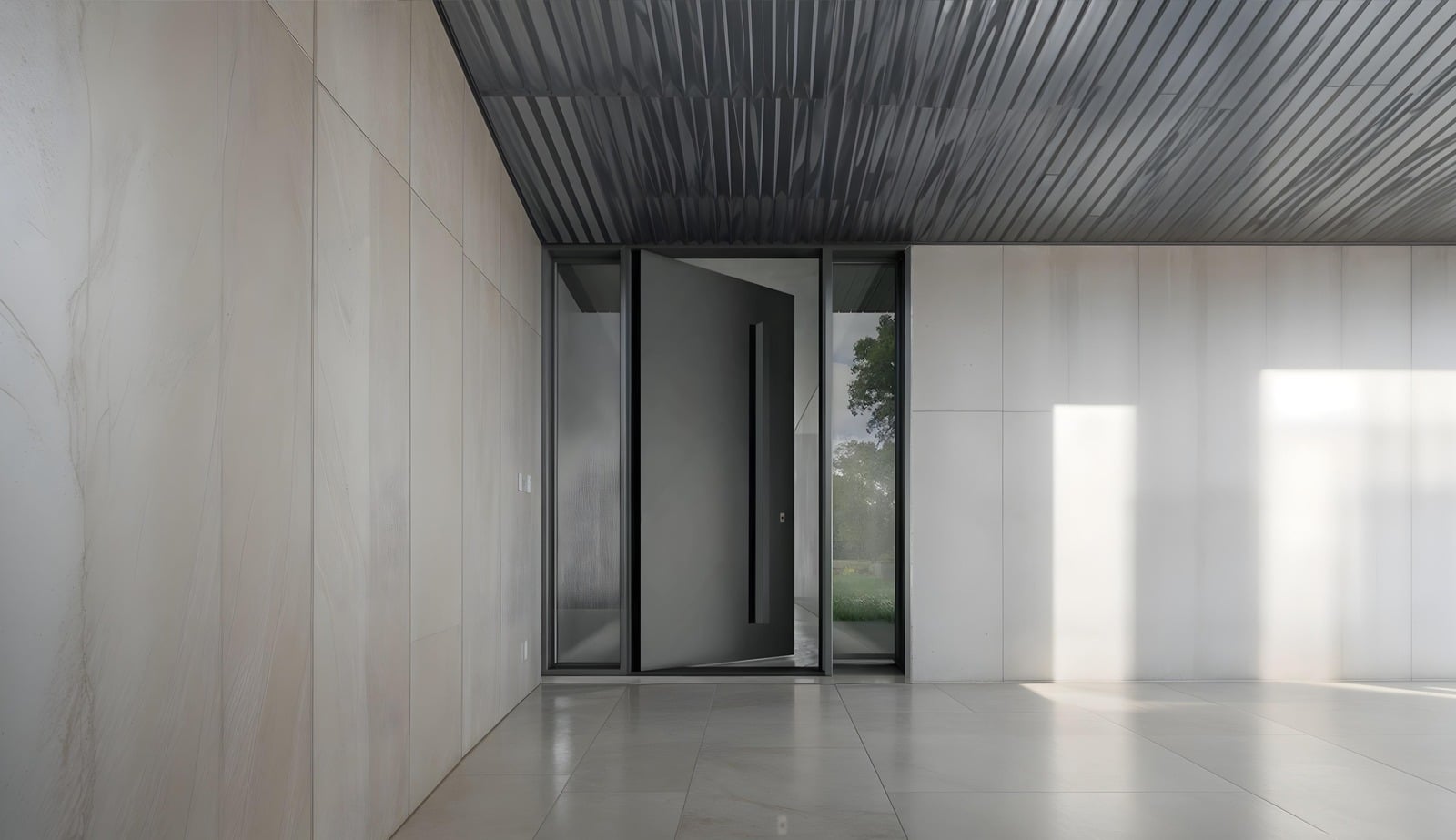 Entrada de habitação com caixilharia de alumínio STRUGAL